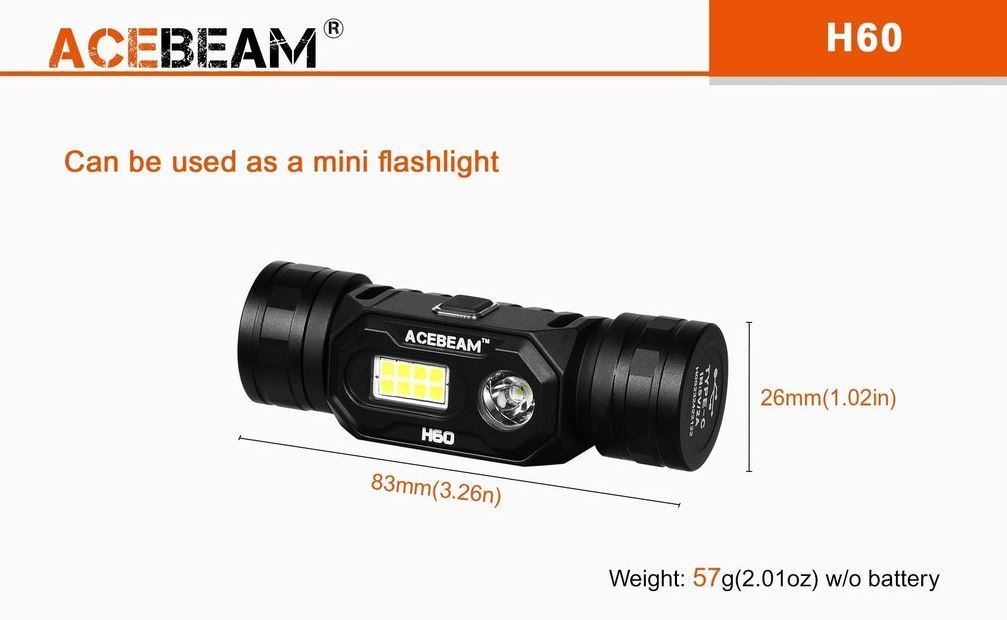 ACEBEAM H60 Stirnlampe mit 1.250 Lumen