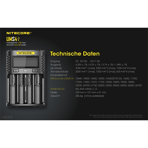 Nitecore UMS4 USB-Schnell-Ladegerät
