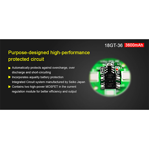 Klarus 18650, 18GT-36 Lithium Ionen Akku
