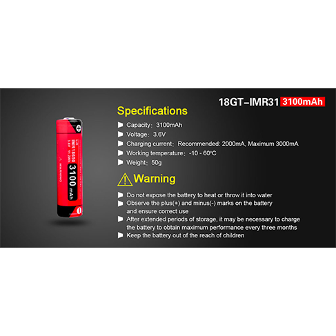 Klarus 18GT-IMR Akku 3100 mAh