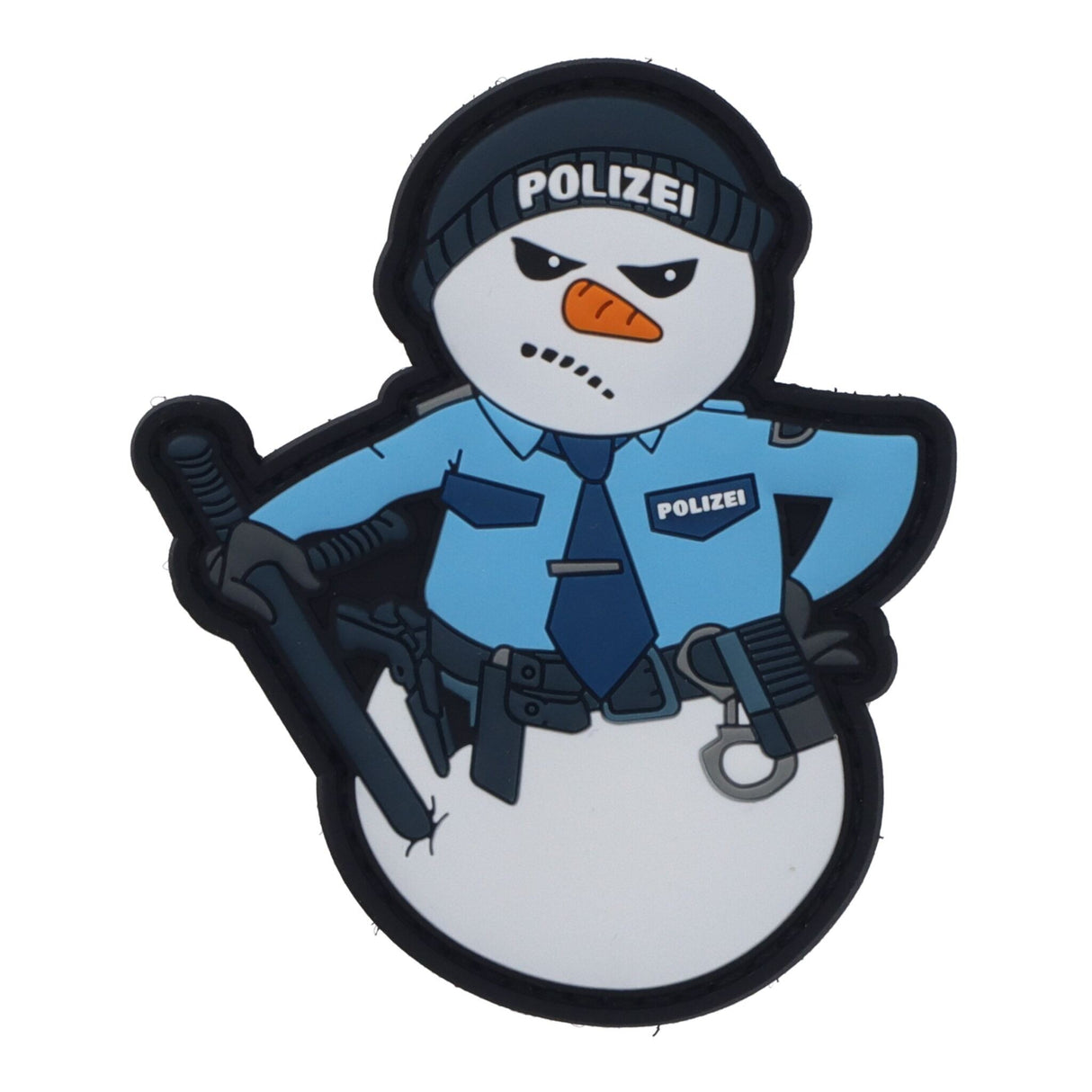 Grumpy Polizei Schneemann Rubber Patch