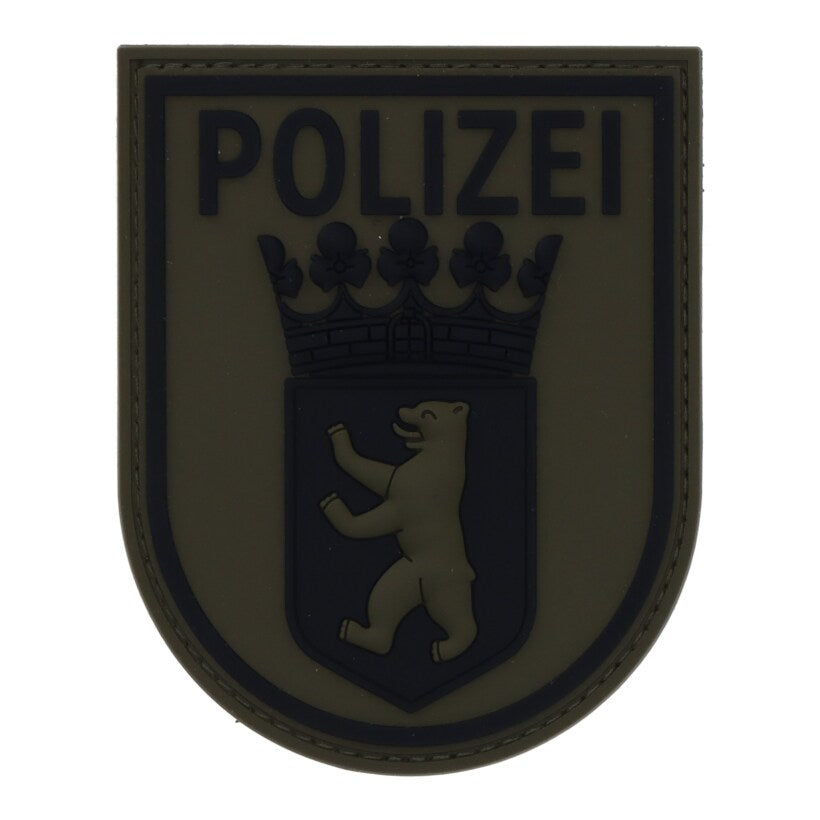 Rubberpatch Polizei Berlin - steingrau/oliv