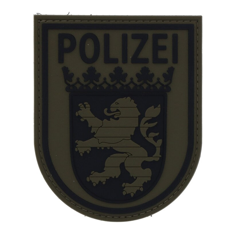 Rubberpatch Polizei Hessen - steingrau/oliv