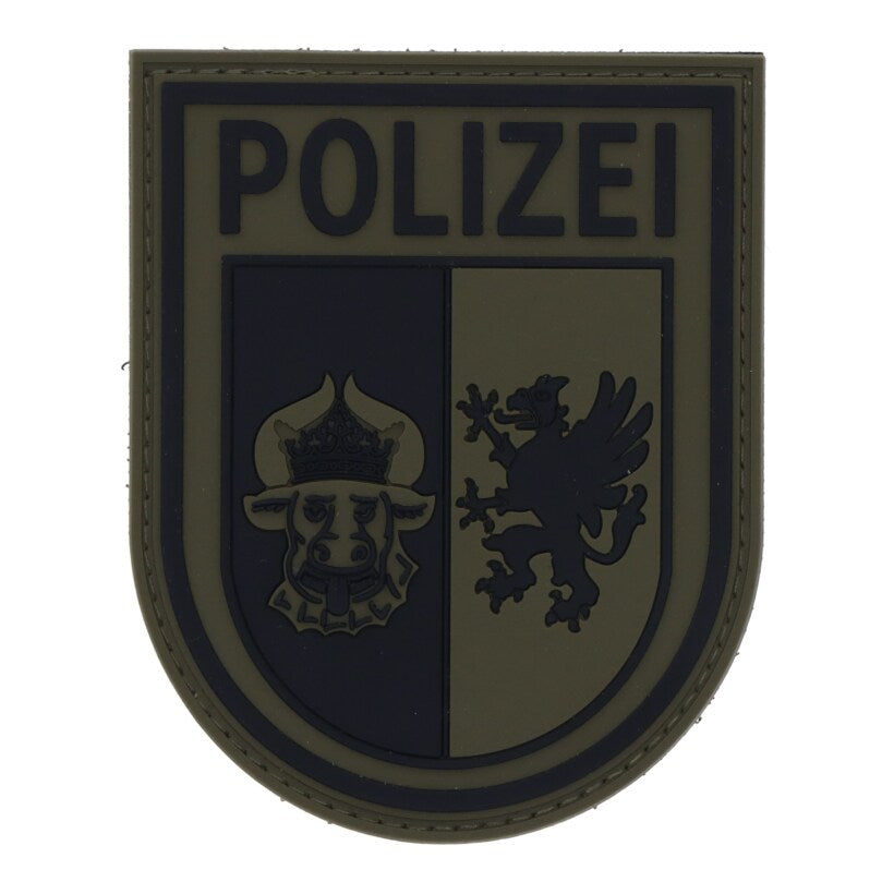 Rubberpatch Polizei Mecklenburg-Vorpommern - steingrau/oliv