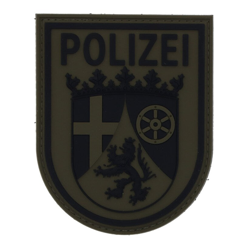 Rubberpatch Polizei Rheinland Pfalz - steingrau/oliv