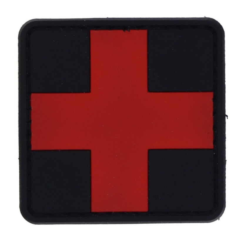Rubberpatch 'Medic' Cross 50 x 50mm schwarz/rot