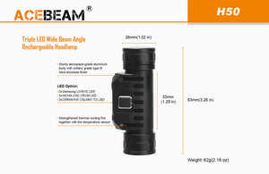 AceBeam H50 Stirnlampe