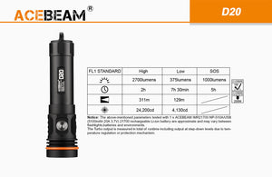 ACEBEAM D20 Tauchlampe