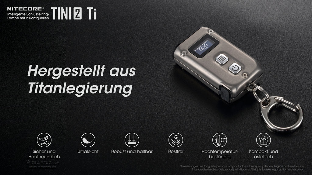 Nitecore TINI 2 Titanium - 500 Lumen