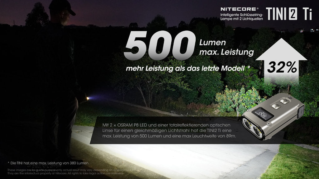Nitecore TINI 2 Titanium - 500 Lumen