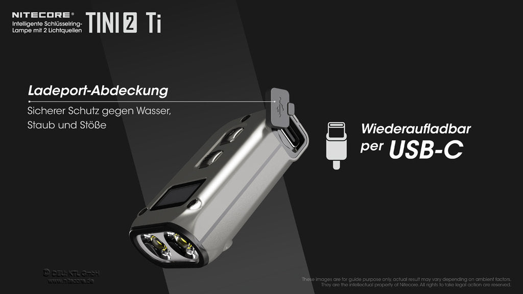 Nitecore TINI 2 Titanium - 500 Lumen