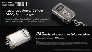 Nitecore TINI 2 Titanium - 500 Lumen