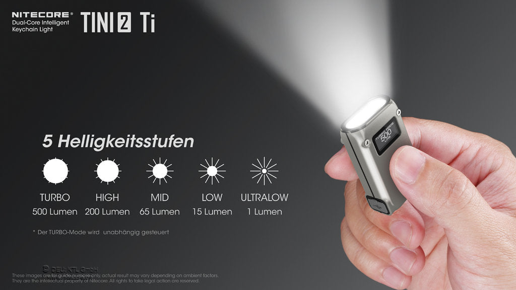 Nitecore TINI 2 Titanium - 500 Lumen