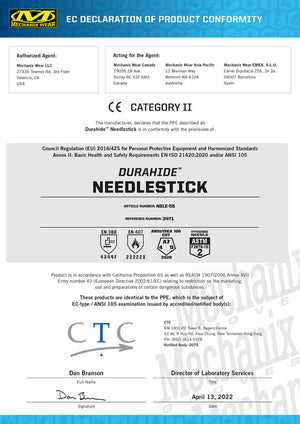 Mechanix Needlestick Leder 360° Cut