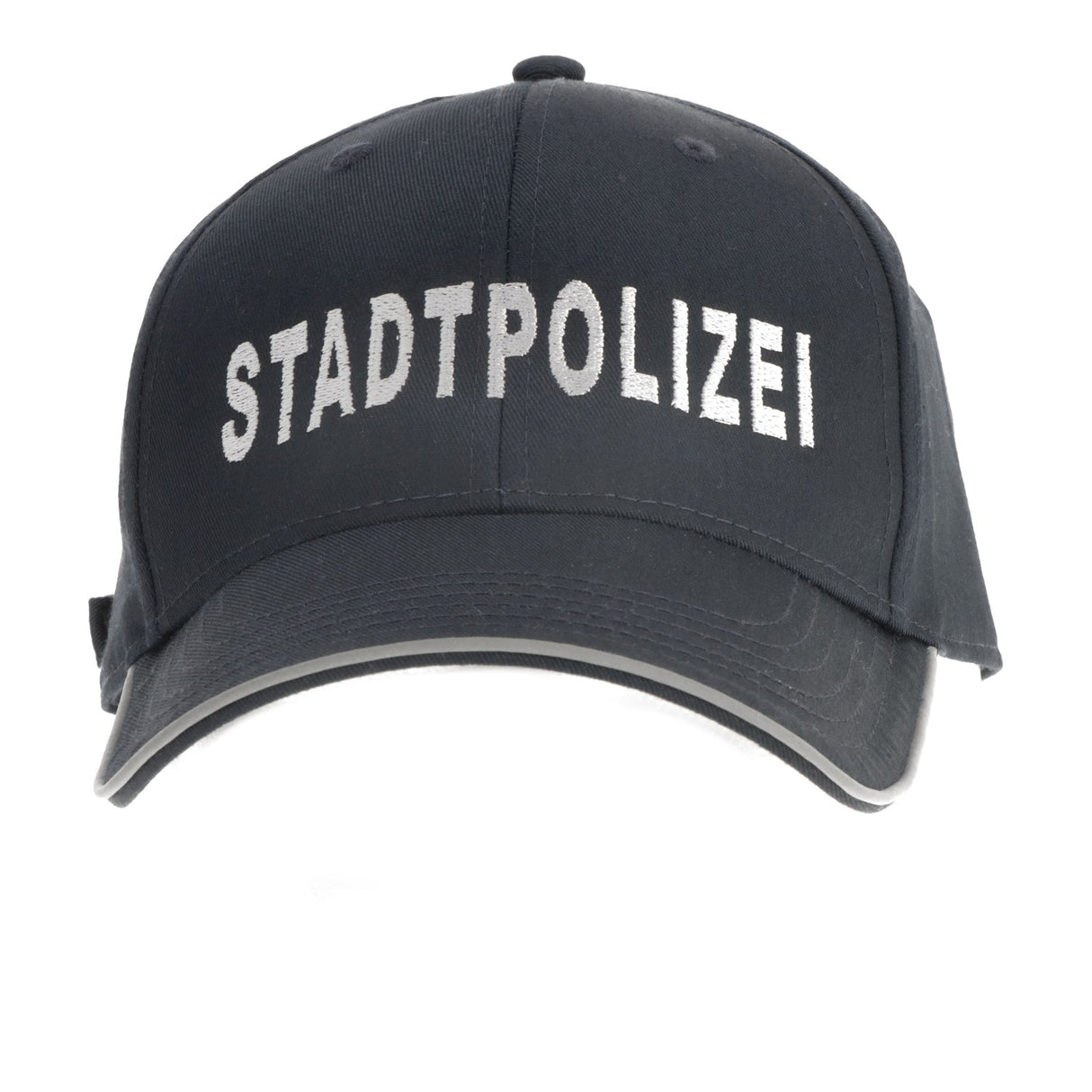 BaseCap Modell Hessen schwarz mit reflekt. Rand