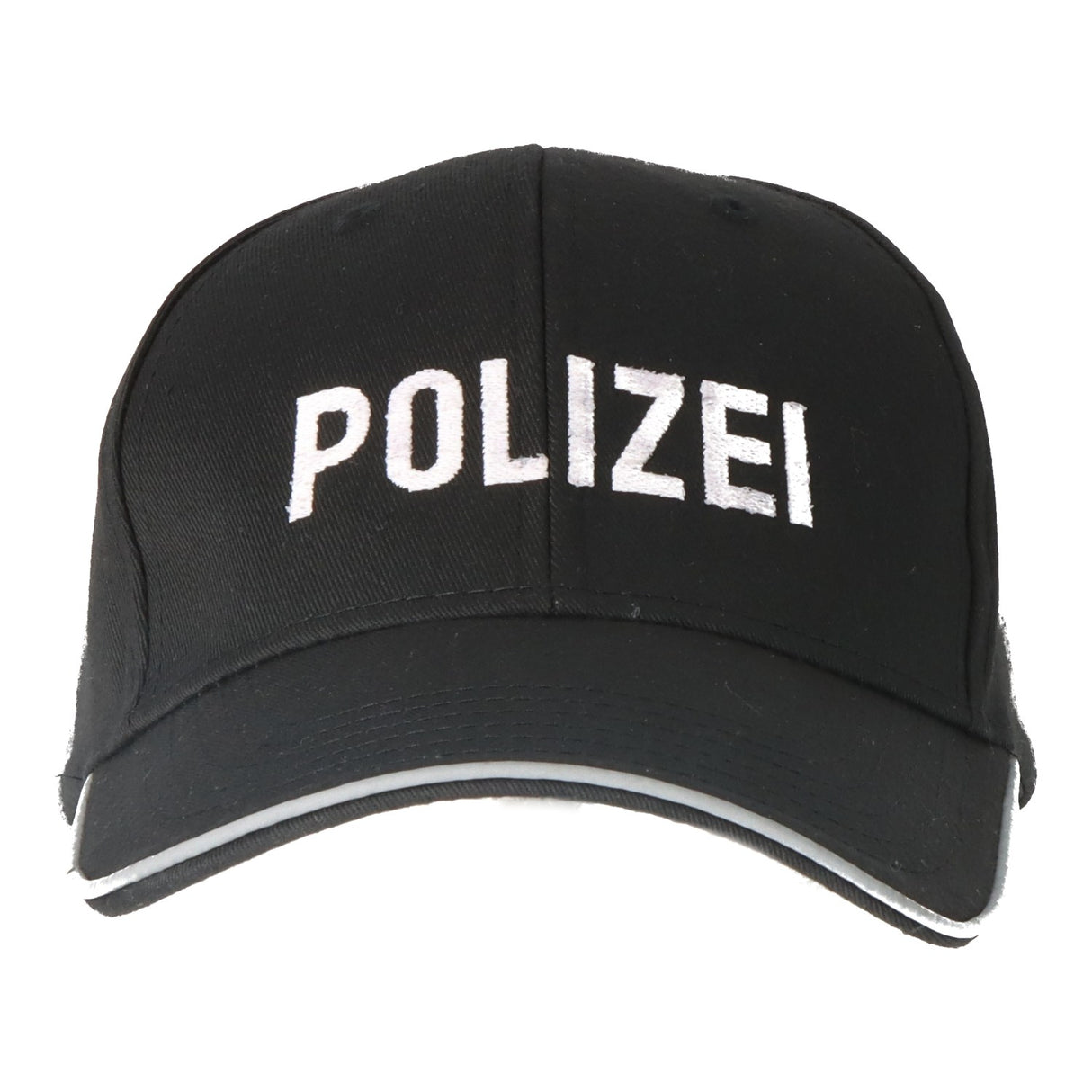 BaseCap Modell Hessen schwarz mit reflekt. Rand