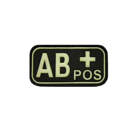 JTG - Blood group patch AB POS-gid (glow in the dark)