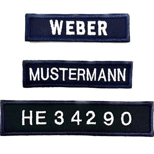 4x Namensschilder gestickt für Uniform