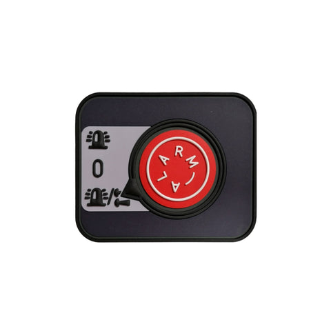 POLICE MEMES SHOP Retro Alarm Button Rubber Patch