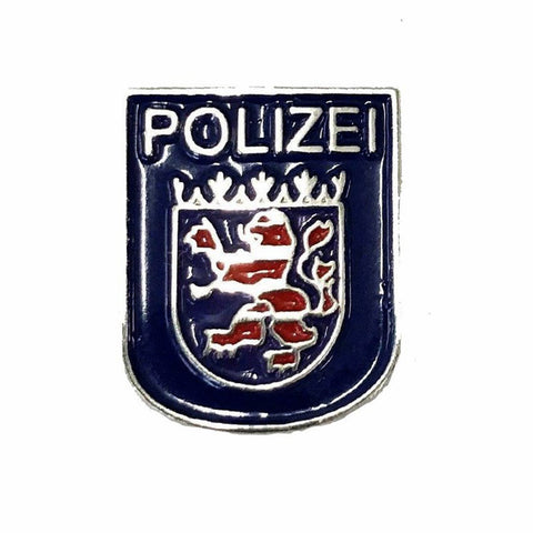 Pin police sleeve badge Hesse-colored enameled with butterfly clasp, 16mm