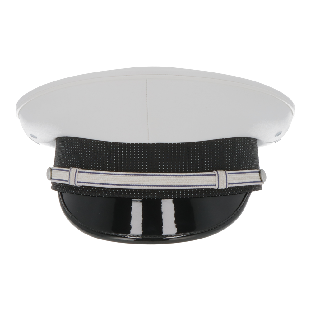 Peaked cap model Hessen white (without cap star)-with button edging