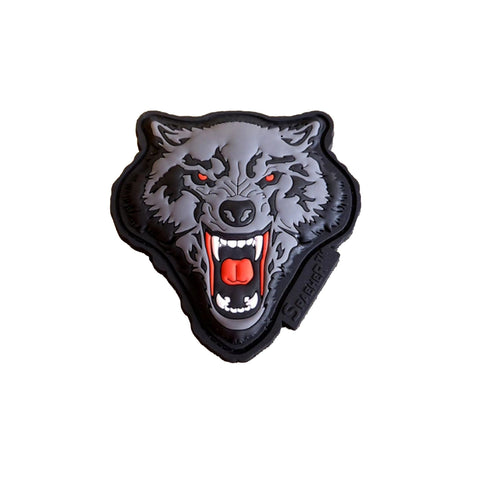 JTG Angry Wolf Head Patch - grau