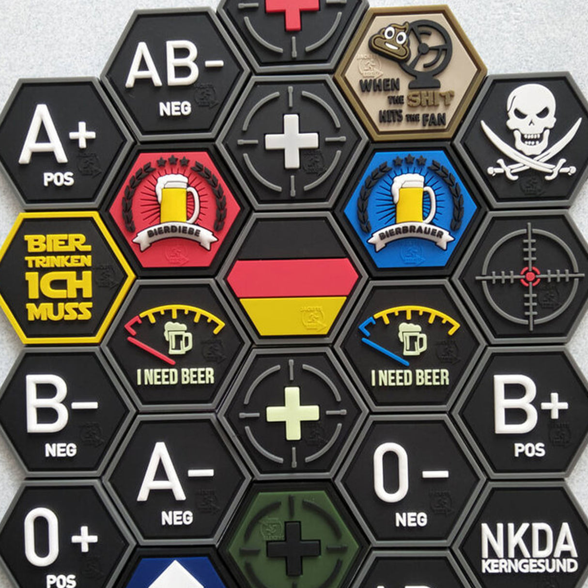 JTG – blood groups Hexagon, B Neg, swat-