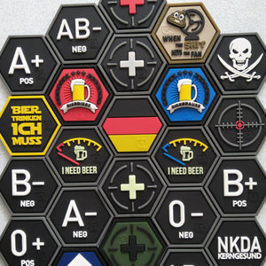 JTG – blood groups Hexagon, B Neg, swat-