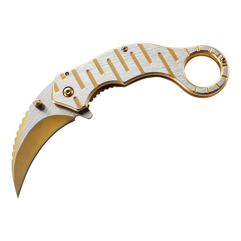 CJH Karambit-Messer - Gold/Silber 140