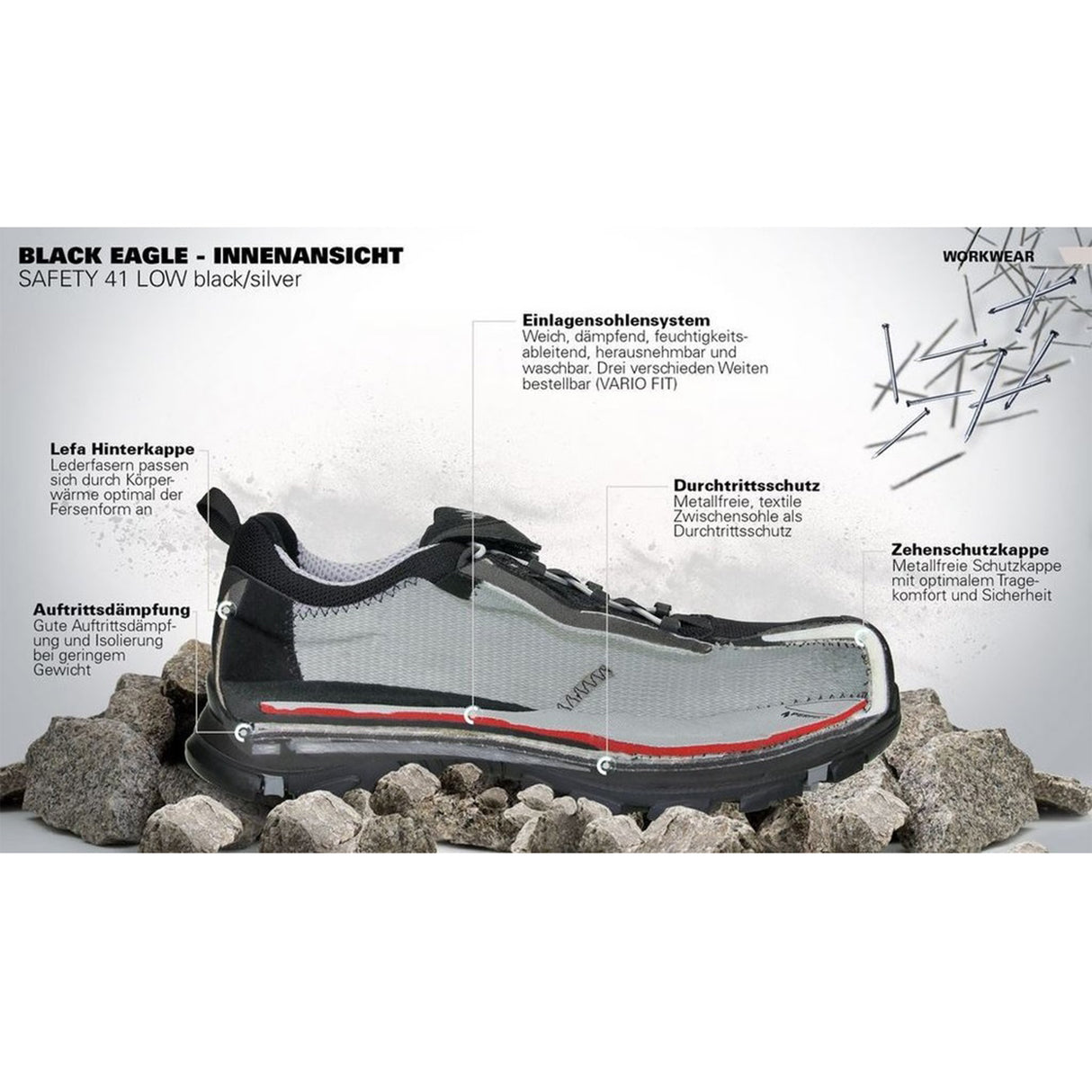 Haix Black Eagle Safety 41 low/black-silver