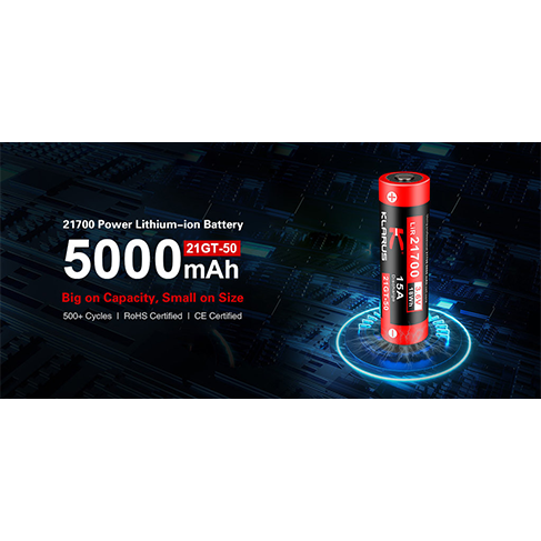 Klarus 21700 lithium battery, 21GT-50, 5000mAh