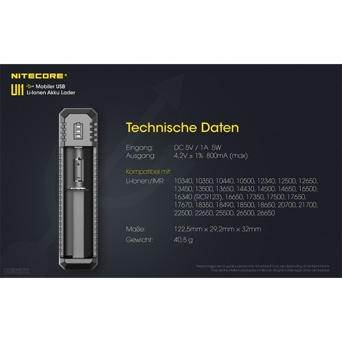 NITECORE UI1 USB CHARGER