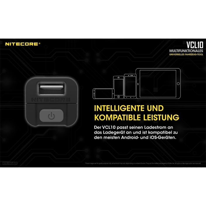 Nitecore VCL10 USB-KFZ-Ladegerät