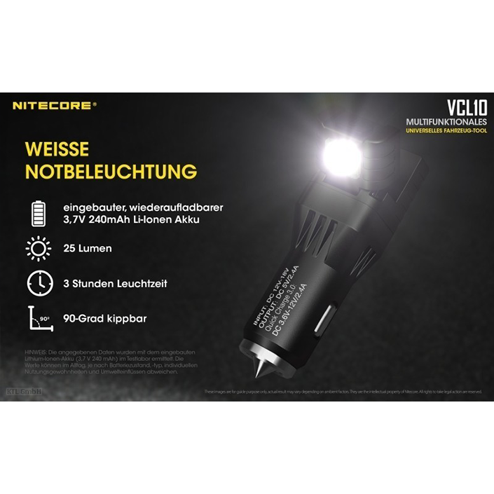 Nitecore VCL10 USB-KFZ-Ladegerät