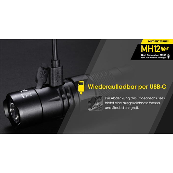 Nitecore MH12 V2 LED flashlight with 1200 lumens