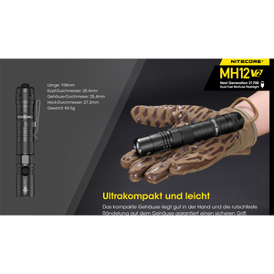 Nitecore MH12 V2 LED flashlight with 1200 lumens