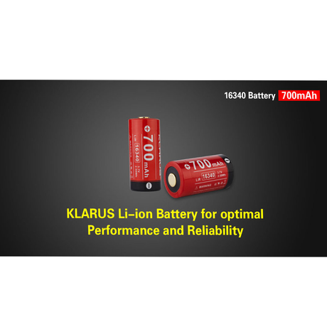 Klarus battery 16340 with 700mAh