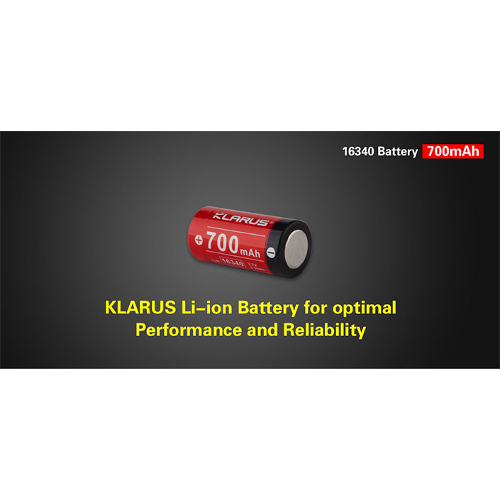 Klarus battery 16340 with 700mAh