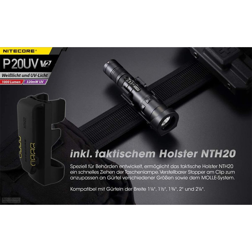 Nitecore P20UV V2 1000 Lumen + UV-Licht