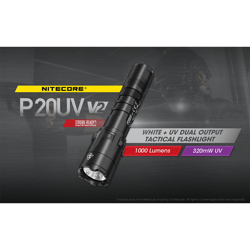 Nitecore P20UV V2 1000 lumens + UV light