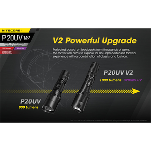 Nitecore P20UV V2 1000 Lumen + UV-Licht