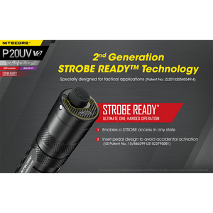 Nitecore P20UV V2 1000 lumens + UV light