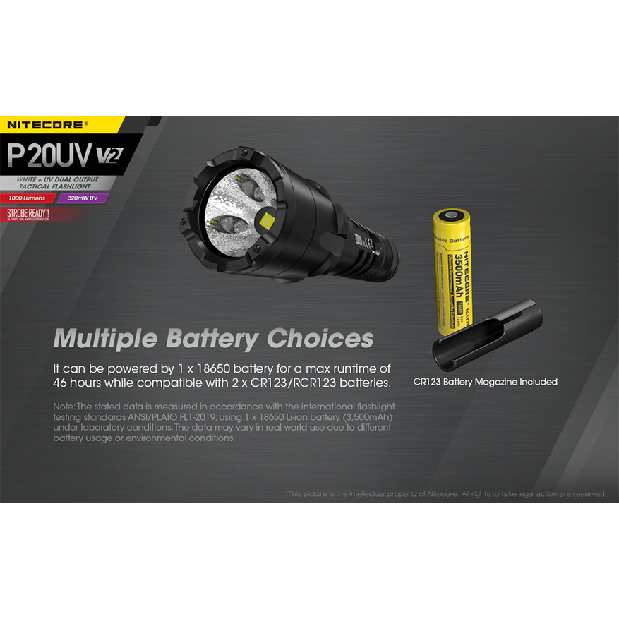 Nitecore P20UV V2 1000 Lumen + UV-Licht