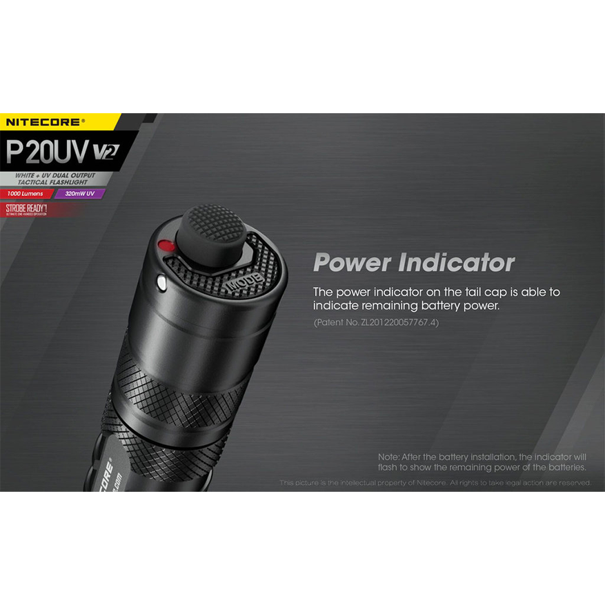 Nitecore P20UV V2 1000 Lumen + UV-Licht