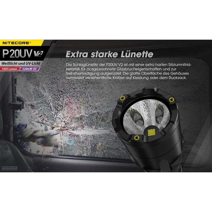 Nitecore P20UV V2 1000 lumens + UV light