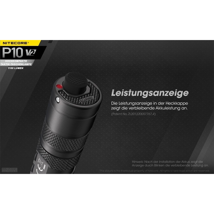 Nitecore P10 V2 flashlight