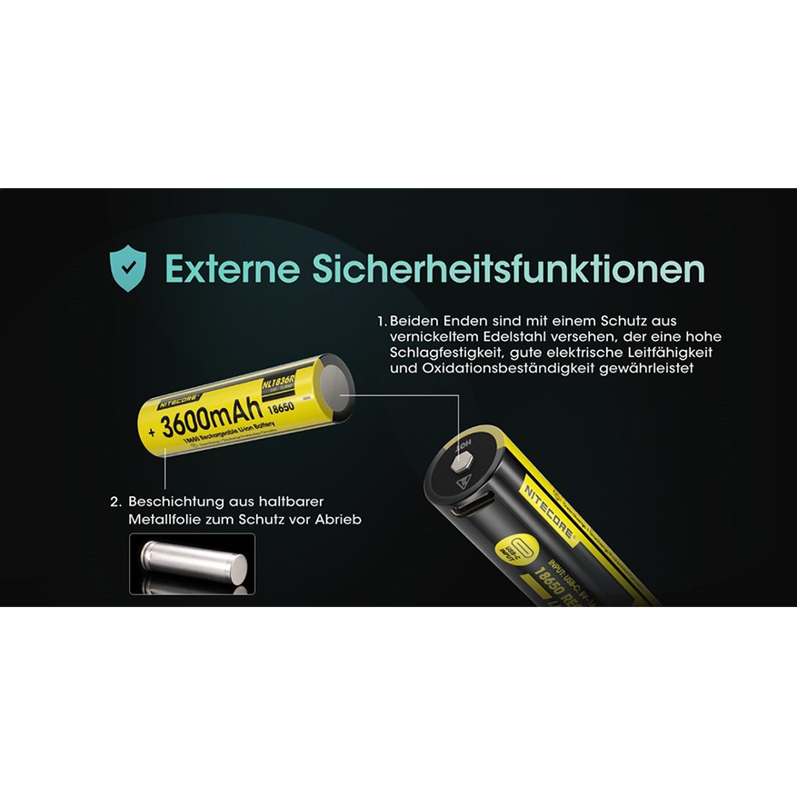 Nitecore Li-Ion battery type 18650 - 3600mAh - NL1836R