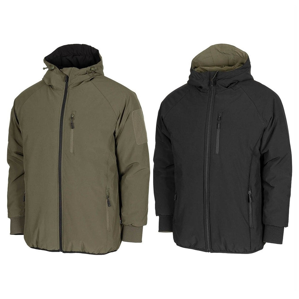 Thermal jacket, reversible, olive/black