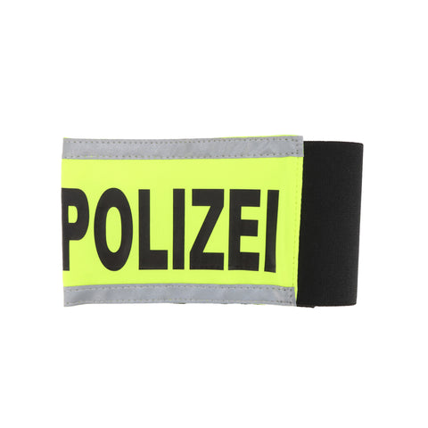 Armbinde POLIZEI neongelb mit refl. Rand/Stretch+Klett