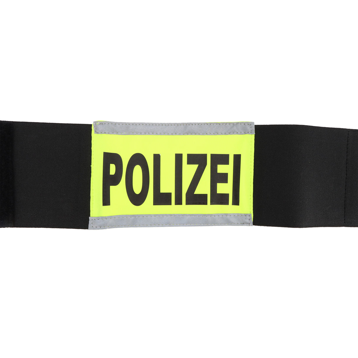 Police armband neon yellow with reflective edge/stretch+velcro